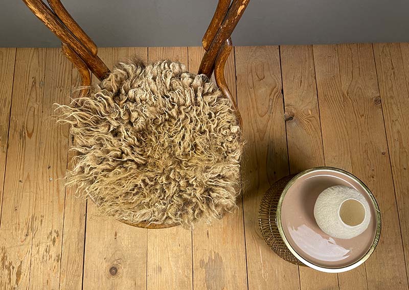 Sitzfell vom Engadiner Schaf – karamellbraun wie gebrannte Mandeln.
Dieses Sitzfell stammt von einem Engadiner Schaf aus dem Kanton Luzern – einer robusten, urtümlichen Rasse mit Geschichte. Ihr dichtes, leicht gelocktes Vlies schimmert in einem warmen Karamellbraun, das mich an gebrannte Mandeln erinnert.

Das Engadiner Schaf gilt als besonders widerstandsfähig und anpassungsfähig, perfekt für das alpine Klima. Seine Wolle ist kräftig, mit Charakter – nicht weich im klassischen Sinn, aber wunderbar authentisch, naturbelassen und voller Leben.

Ein Stück Schweizer Ursprünglichkeit – fürs Sitzen, Spüren und Geniessen.